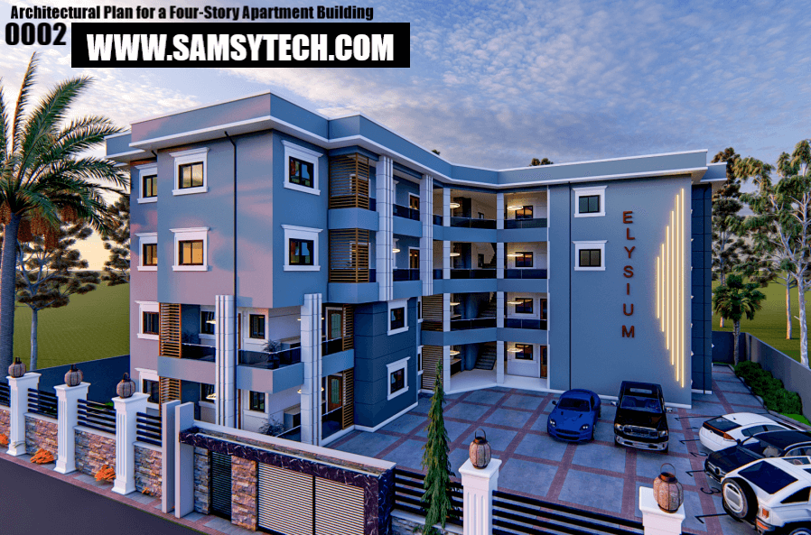 Architectural Plan for a Four-Story Apartment Building 02 1